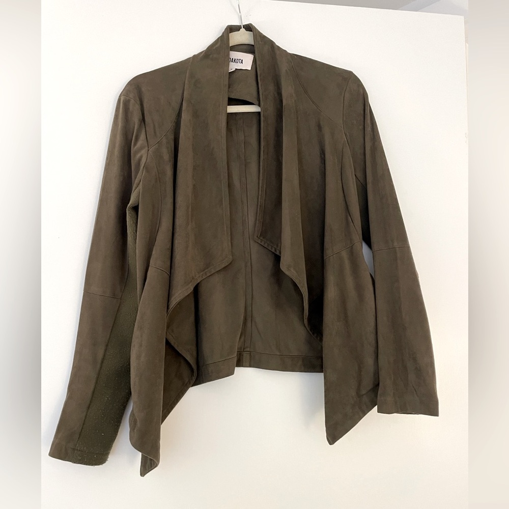 Olive BB Dakota Wade faux suede blazer - size Small